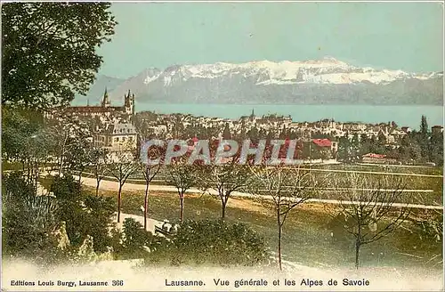 Cartes postales Lausanne Vue generale et le Alpes de Savoie