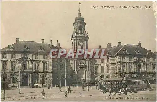 Ansichtskarte AK Rennes L'Hotel de Ville Tramway