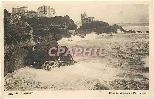 Cartes postales Biarritz Effet de vagues au Port Vieux
