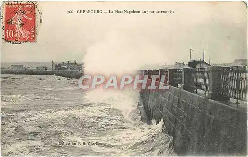 Cartes postales Cherbourg La Place Napoleon un jour de tempete