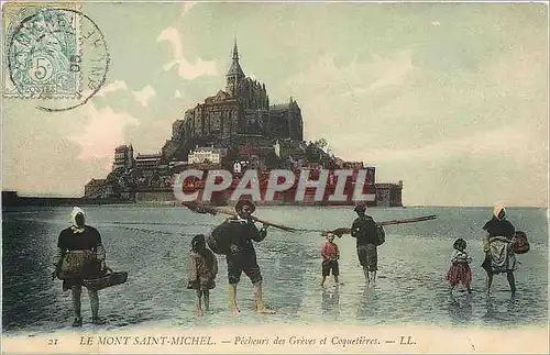 Cartes postales Le Mont Saint Michel Pecheurs des Greves et Coquetieres