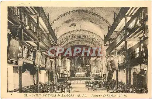 Cartes postales Saint Etienne de Baigorry BP Interieur de l'Eglise