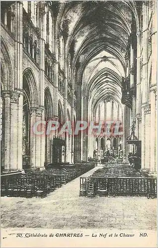 Cartes postales Cathedrale de Chartres La Nef et le Choeur