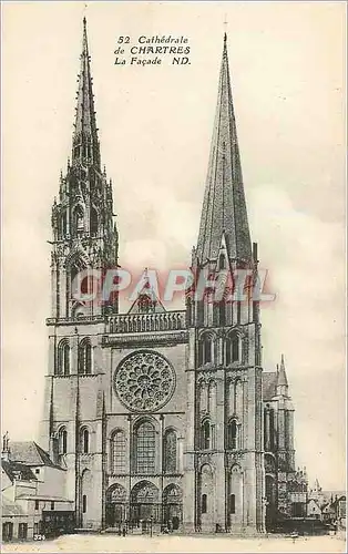 Cartes postales Cathedrale de Chartres La Facade