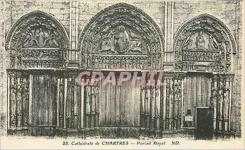 Cartes postales Cathedrale de Chartres Portail Royal