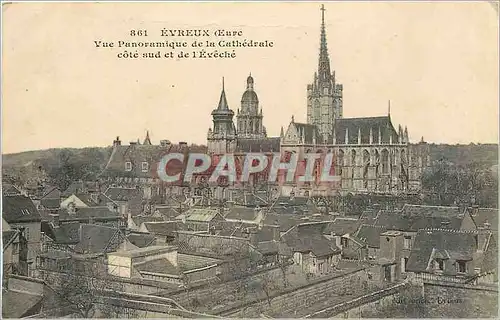 Ansichtskarte AK Evreux Eure Vue Panoramique de la Cathedrale cote sud et de l'Eveche