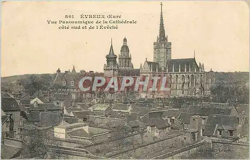 Cartes postales Evreux Eure Vue Panoramique de la Cathedrale cote sud et de l'Eveche
