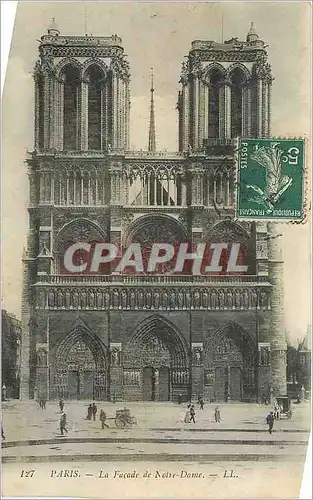 Cartes postales Paris La Facade de Notre Dame