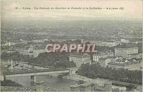 Cartes postales Lyon Vue Generale des Quartiers de Perrache et la Guillotiere