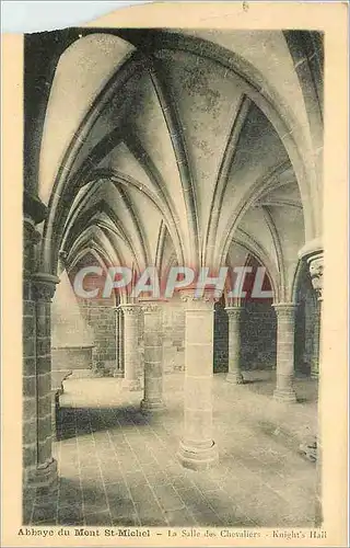 Cartes postales Abbaye du Mont St Michel La Salle des Chevaliers