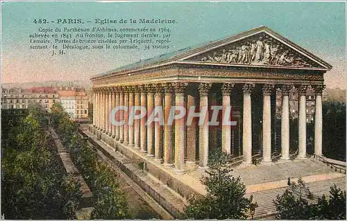 Cartes postales Paris Eglise de la Madeleine