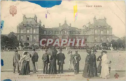 Cartes postales Paris Bassin du Jardin du Luxembourg et le Senat