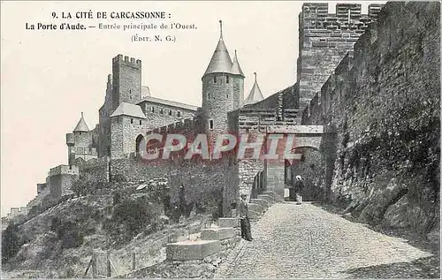 Cartes postales La Cite de Carcassonne La Porte d'Aude Entree principale de l'Ouest