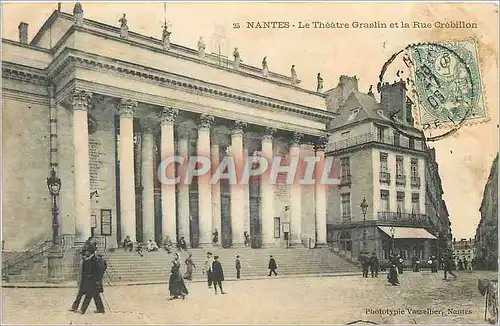 Ansichtskarte AK Nantes Le Theatre Graslin et la Rue Crebillon