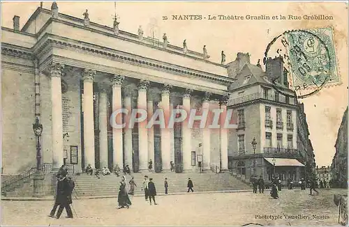 Cartes postales Nantes Le Theatre Graslin et la Rue Crebillon