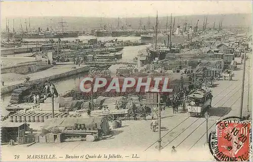 Ansichtskarte AK Marseille Bassins et Quais de la Joliette Bateaux