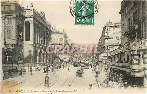 Cartes postales Marseille La Bourse et la Connebiere