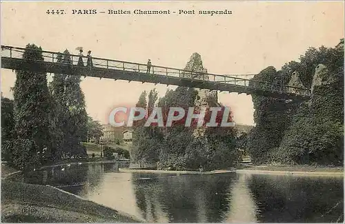 Ansichtskarte AK Paris Buttes Chaumont Pont suspendu