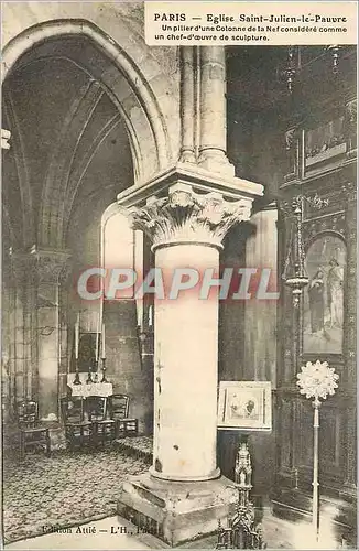 Ansichtskarte AK Paris Eglise Saint Julien le Pauvre Un pilier d'une colonne de la nef