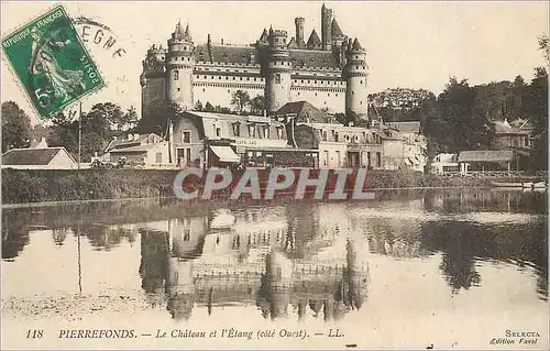 Ansichtskarte AK Pierrefonds Le Chateau et l'Etang cote Ouest