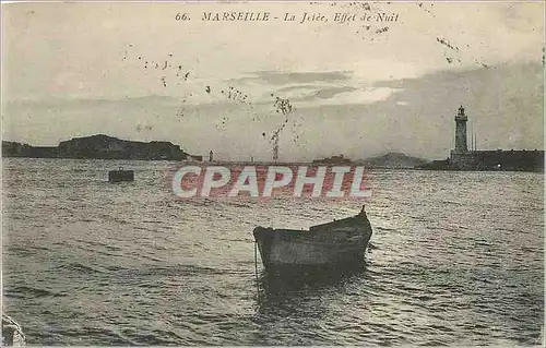 Cartes postales Marseille La Jetee Effet de Nuit Phare