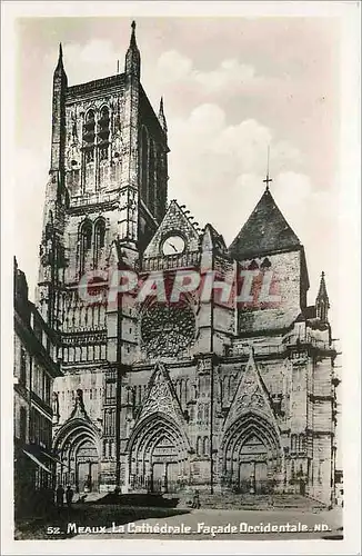 Cartes postales Meaux La Cathedrale Facade Occidentale