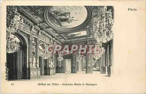 Cartes postales Paris Hotel de Ville Grande Salle a Manger