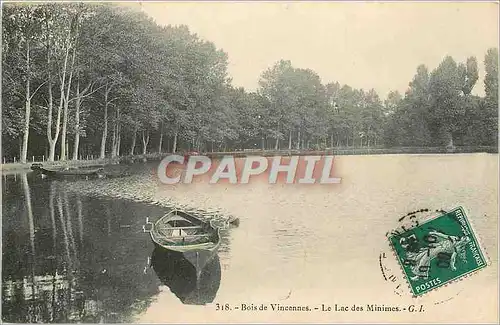 Cartes postales Bois de Vincennes Le Lac des Minimes