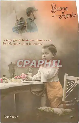 Cartes postales Bonne Annee Enfant Soldat Militaria