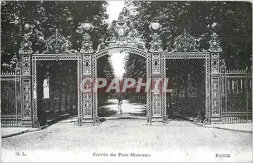 Cartes postales Entree du Parc Monceau Paris