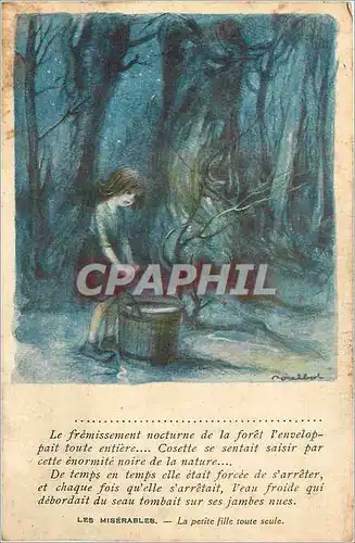 Cartes postales Les Miserables La petite fille toute scule Poulbot