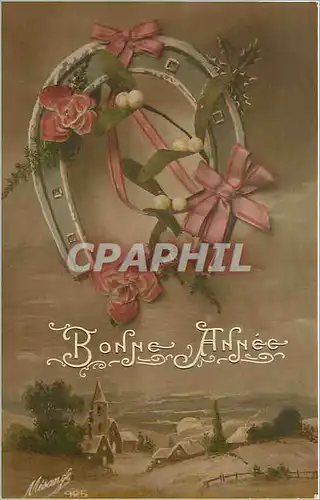 Ansichtskarte AK Bonne Annee Fer a cheval