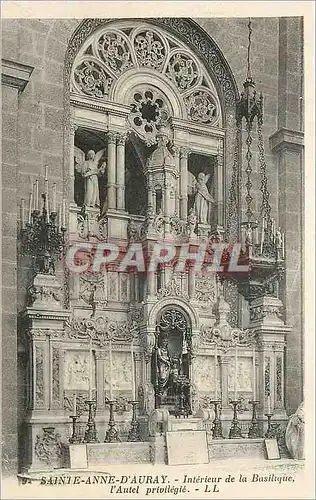 Ansichtskarte AK Sainte Anne d'Auray Interieur de la Basilique l'Autel privilegie