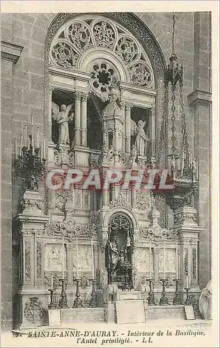 Cartes postales Sainte Anne d'Auray Interieur de la Basilique l'Autel privilegie