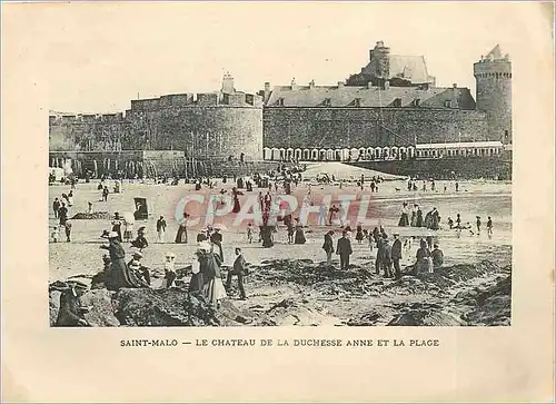 Ansichtskarte AK Saint Malo Le Chateau de la Duchesse Anne et la Plage