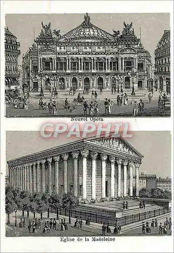 Cartes postales Nouvel Opera Eglise de la Madeleine Paris