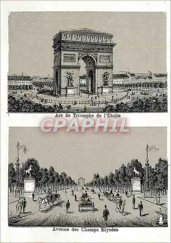 Cartes postales Arc de Triomphe de l'Etoile Avenue des Champs Elysees Paris