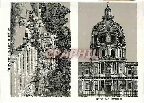 Cartes postales La grande Cascade Saint Cloud Dome des Invalides Paris
