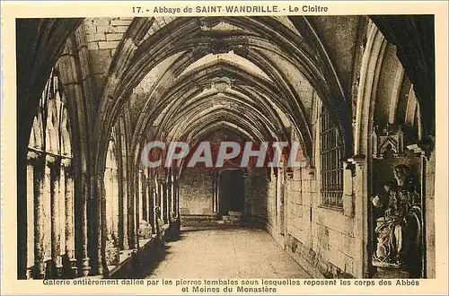 Ansichtskarte AK Abbaye de Saint Wandrille Le Cloitre