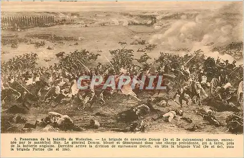 Cartes postales Panorama de la Bataille de Waterloo La brigade de cavalerie Donop