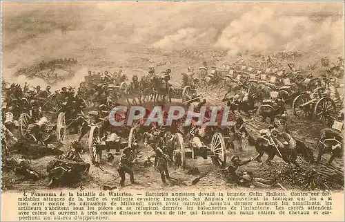 Cartes postales Panorama de la Bataille de Waterloo Batteries anglaises devant la brigade Colin Balkett