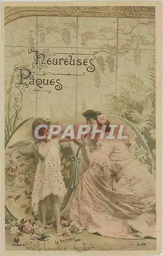 Cartes postales Heureuses Paques Femme Enfant