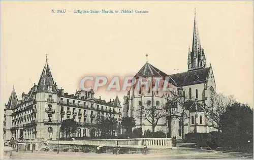 Cartes postales Pau  L'Eglise Saint Martin et l'Hotel Gassion