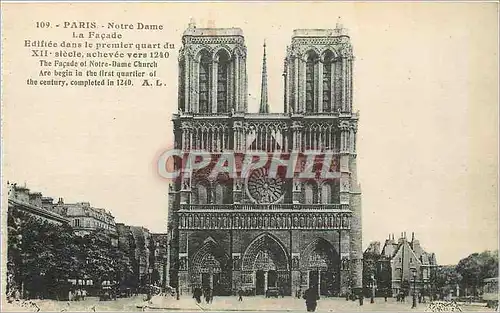 Cartes postales Paris Notre Dame La Facade