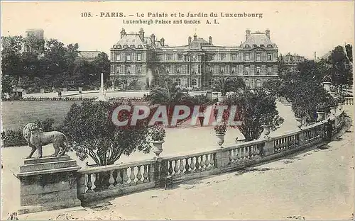 Ansichtskarte AK Paris Le Palais et le Jardin du Luxembourg