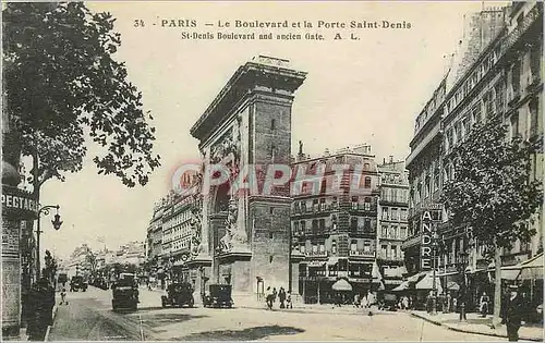 Cartes postales Paris Le Boulevard et la Porte Saint Denis