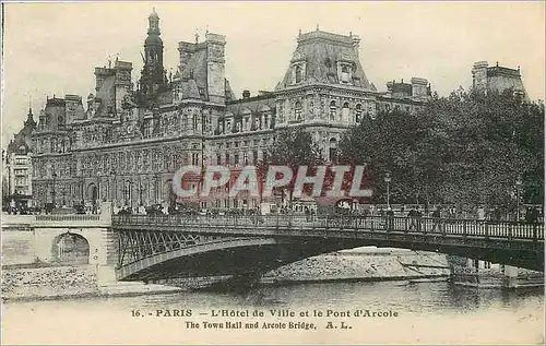 Cartes postales Paris L'Hotel de Ville et le Pont d'Arcole