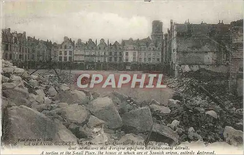 Cartes postales La Grande Guerre Arras Un Quartier de la Petite Place