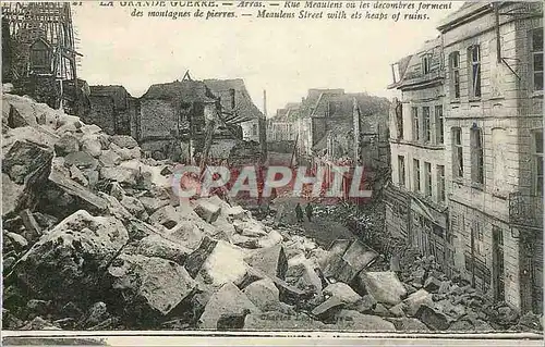 Ansichtskarte AK La Grande Guerre Arras Rue Meaulens ou les decombres