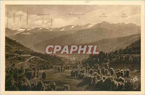 Cartes postales Pyrenees Ocean Luchon Vallee d'Oueil Vue panoramique sur la Chaine Frontiere
